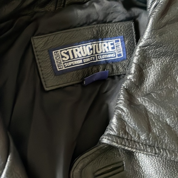 Structure (express for men) Black Leather Jacket - Picture 4 of 14